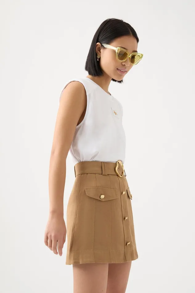 Aje Evie Tank White Women Tees