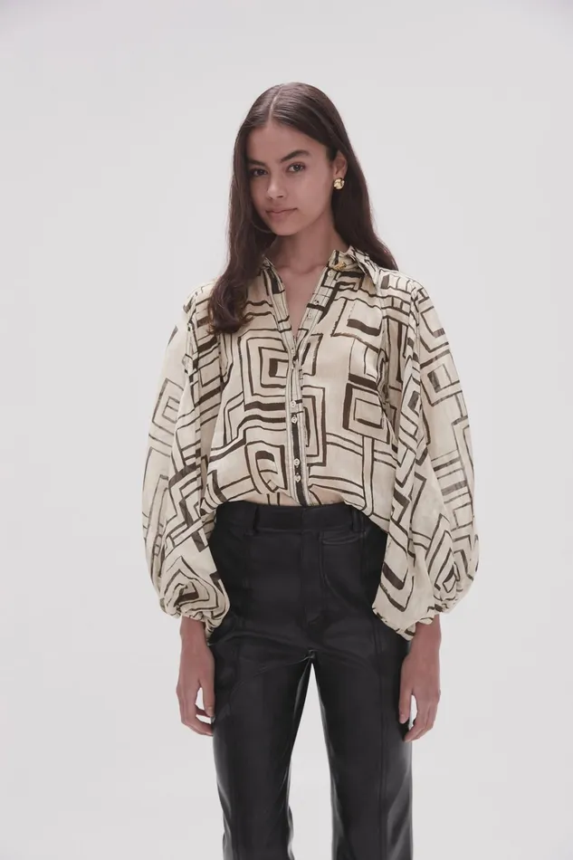 Aje Florence Blouse Abstract Penrose Women Tops