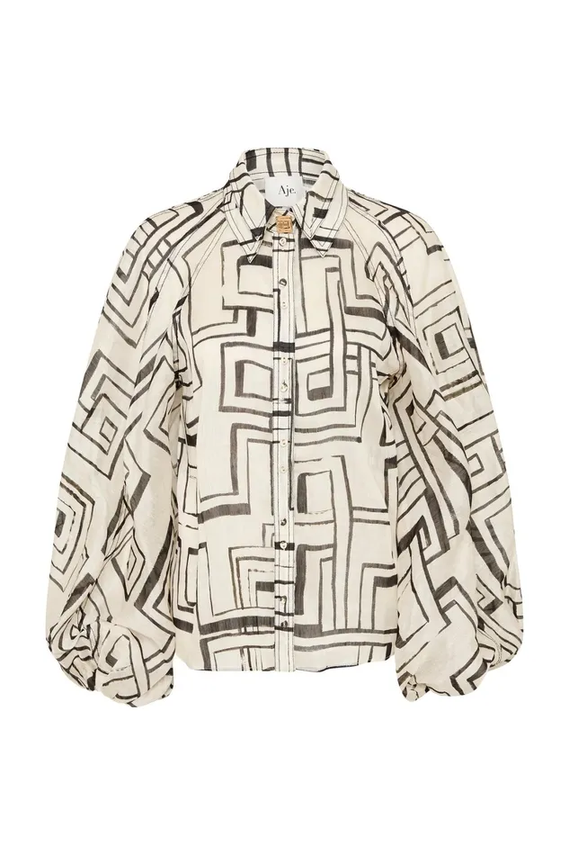 Aje Florence Blouse Abstract Penrose Women Tops