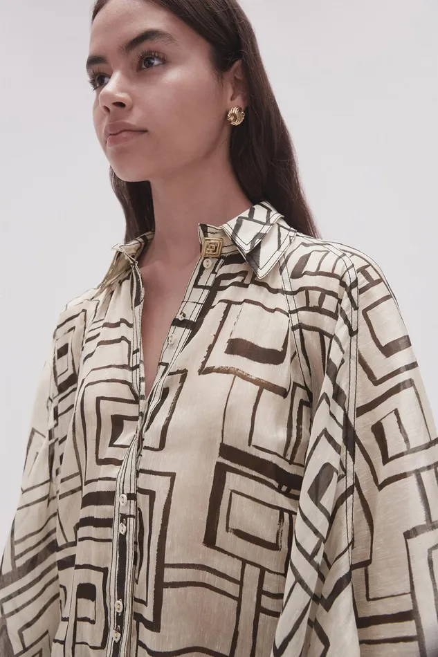 Aje Florence Blouse Abstract Penrose Women Tops