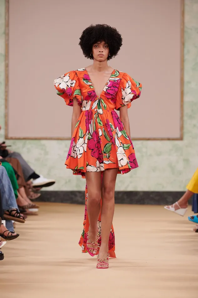 Aje Gretta Bow Back Mini Dress Vivid Camellia Women Dresses