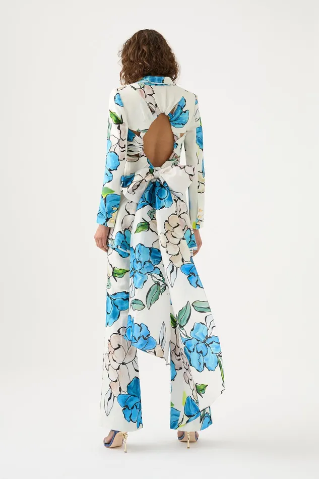 Aje Impressionist Tie Back Jacket Cool Camellia Women Blazers Jackets and Coats
