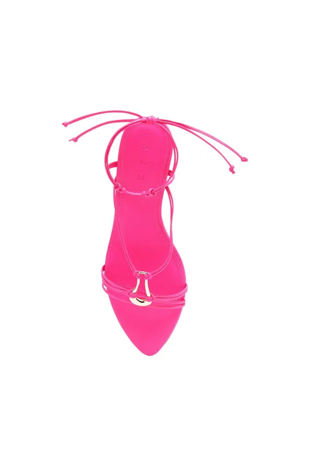 Aje Leda Sculptural Mid Heel Flamingo Pink Women Shoes