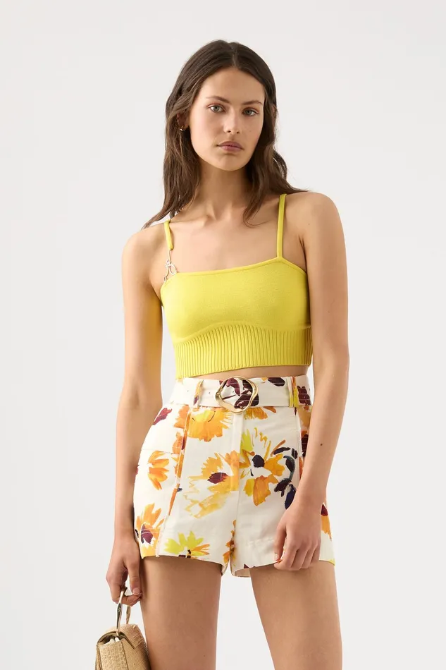 Aje Lucia Knit Bustier Sunflower Yellow Women Body and Crepe Knit