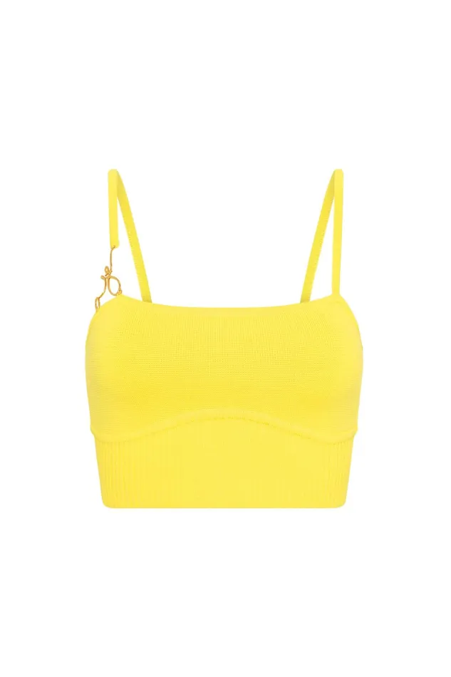Aje Lucia Knit Bustier Sunflower Yellow Women Body and Crepe Knit