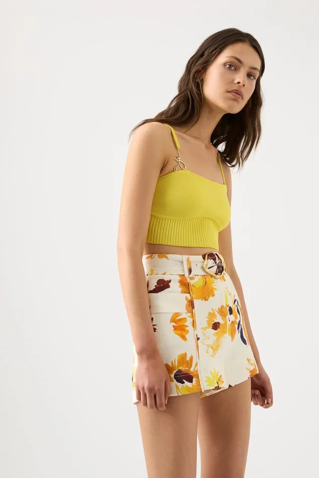 Aje Lucia Knit Bustier Sunflower Yellow Women Body and Crepe Knit