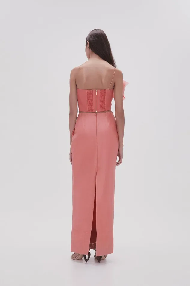 Aje Mary Column Midi Skirt Guava Pink Women Skirts