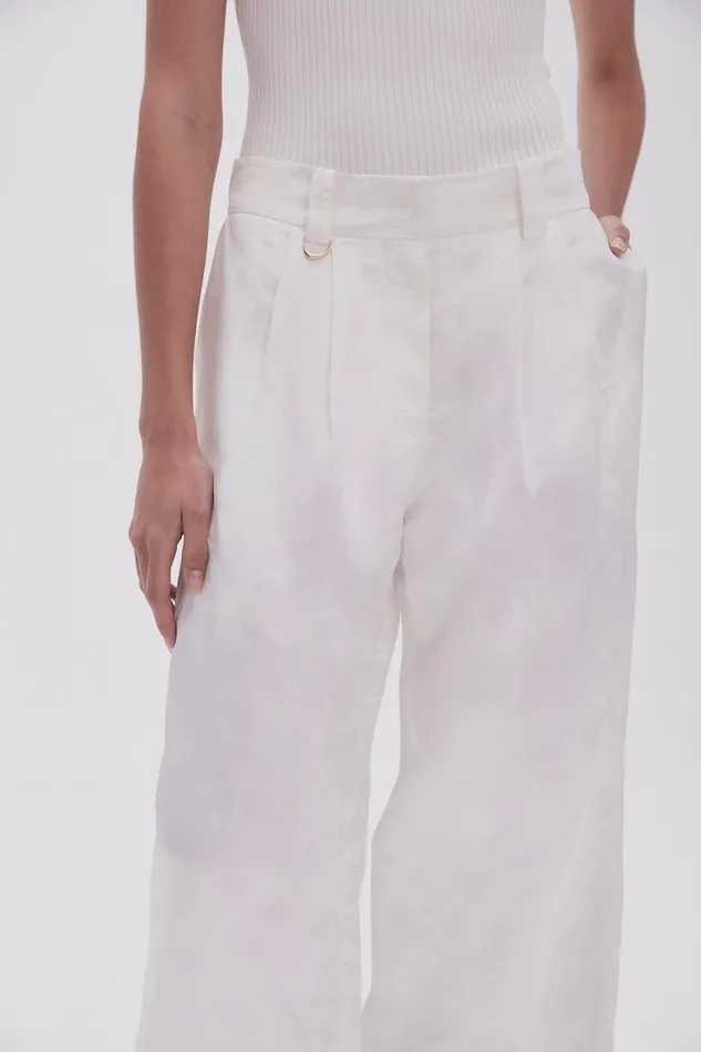 Aje Medusa Wide Leg Pant Ivory Women Pants