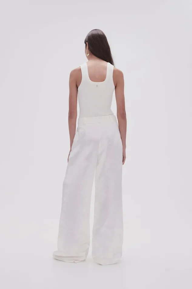 Aje Medusa Wide Leg Pant Ivory Women Pants