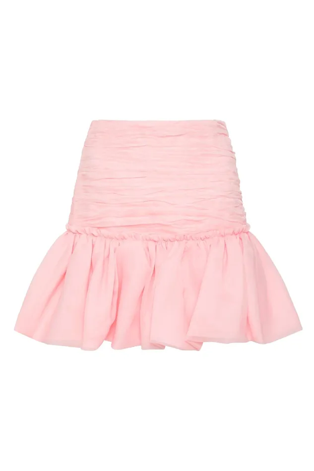 Aje Myriad Tiered Mini Skirt Rose Pink Women Skirts