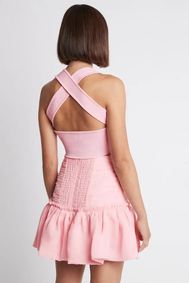Aje Myriad Tiered Mini Skirt Rose Pink Women Skirts