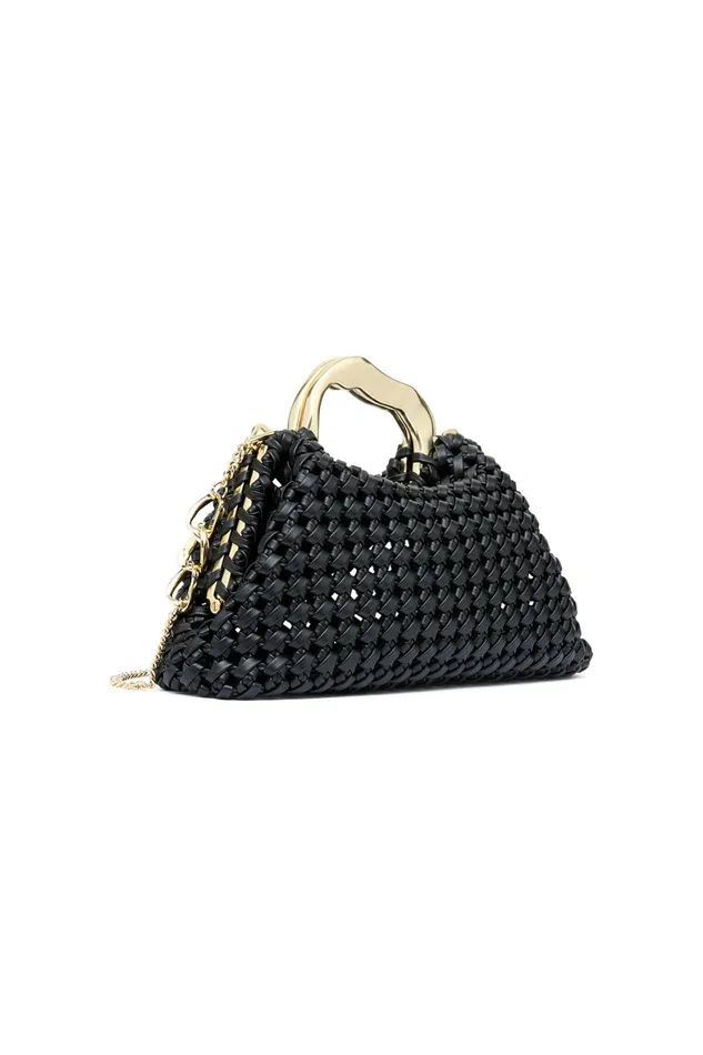 Aje New Weave Frame Bag Black Women Handbags and Wallets