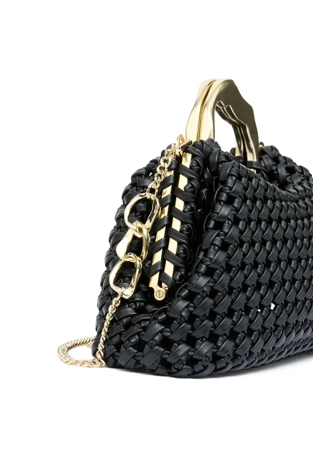 Aje New Weave Frame Bag Black Women Handbags and Wallets