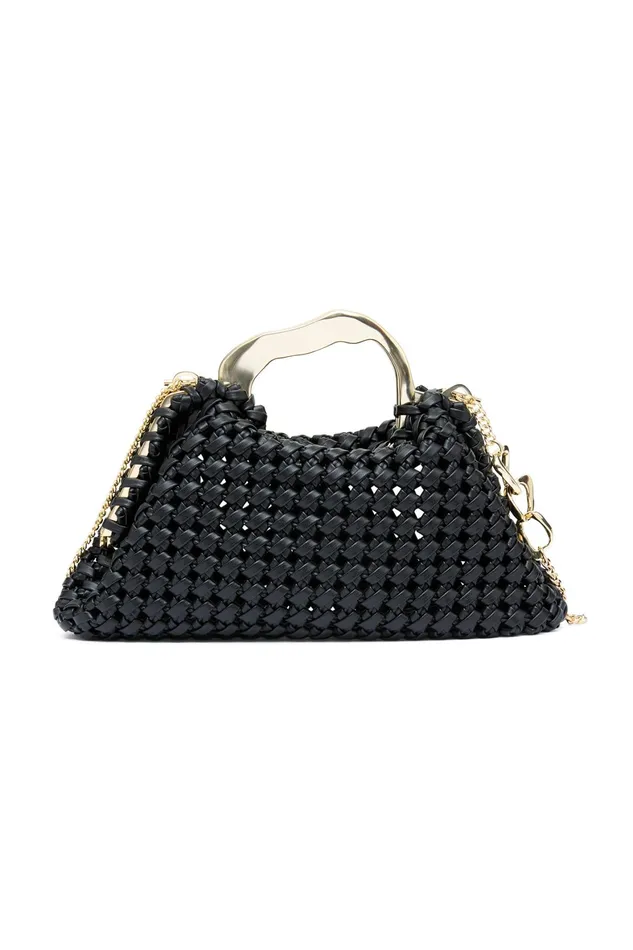 Aje New Weave Frame Bag Black Women Handbags and Wallets