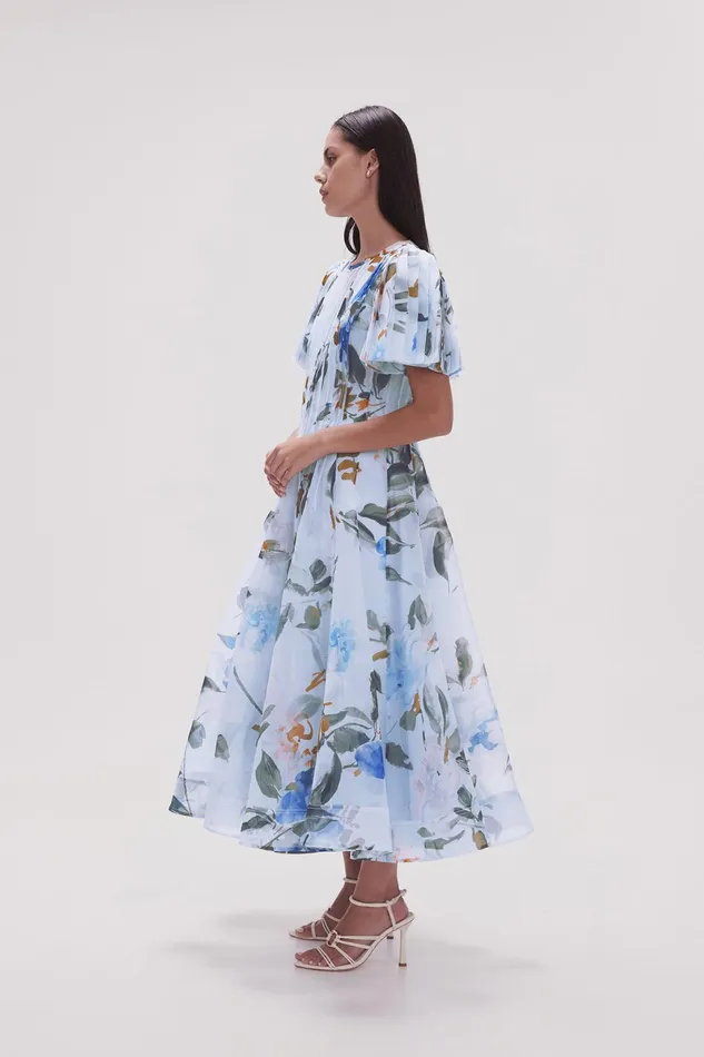 Aje Nova Pleated Midi Dress Divine Orchid Women Dresses