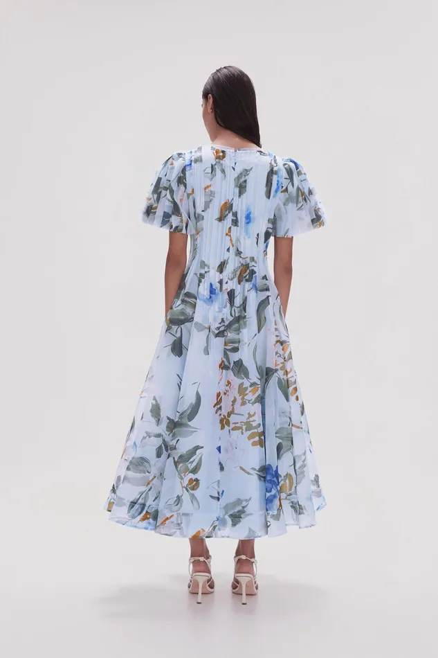 Aje Nova Pleated Midi Dress Divine Orchid Women Dresses