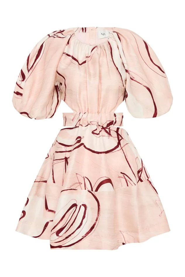 Aje Psychedelia Cut Out Mini Dress Whimsical Dove Women Dresses