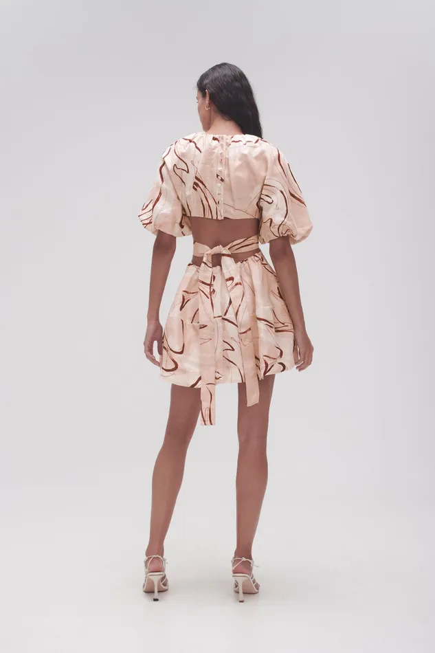 Aje Psychedelia Cut Out Mini Dress Whimsical Dove Women Dresses