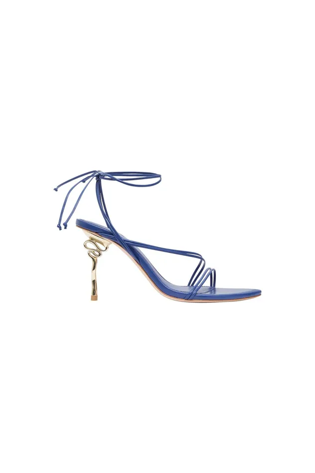 Aje Quinn Metal Ribbon Heel Cobalt Blue Women Shoes