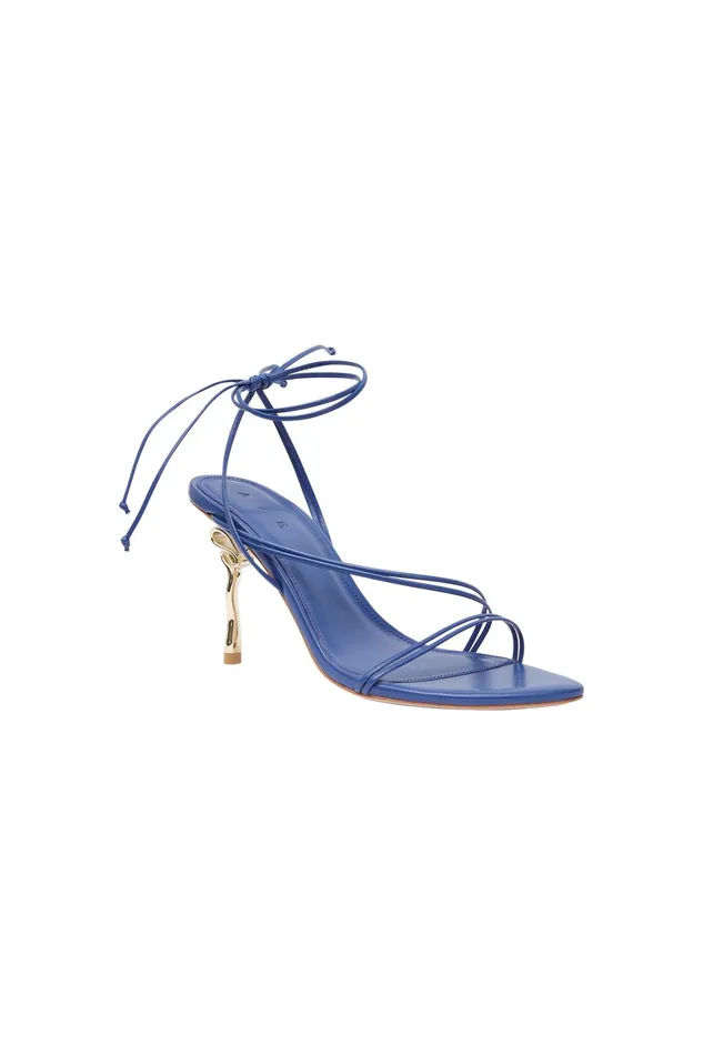 Aje Quinn Metal Ribbon Heel Cobalt Blue Women Shoes