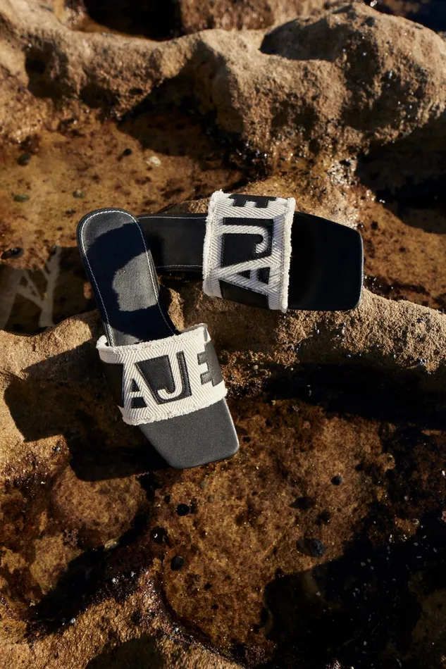 Aje Rio Logo Slide Black Women Shoes