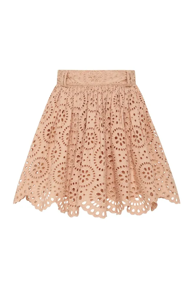 Aje Salita Broderie Skirt Bleachcoast Beige Women Skirts