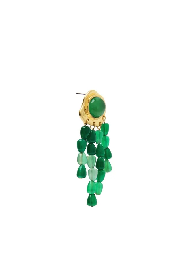 Aje Senara Stone Cascade Earring Gold Green Women Jewellery