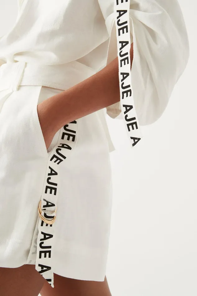 Aje Signal Logo Short Ivory Women Shorts