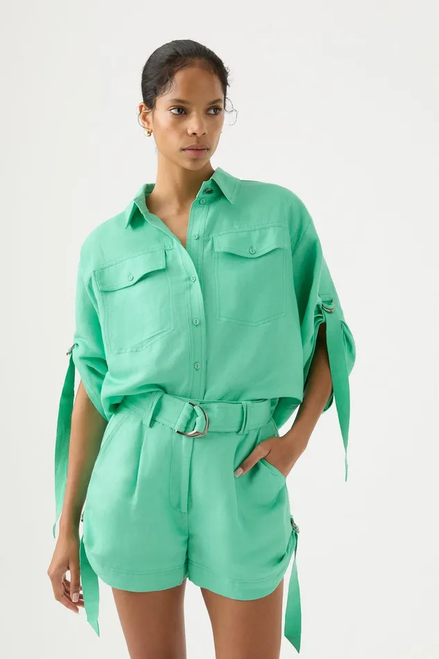 Aje Signal Short Marine Green Women Shorts