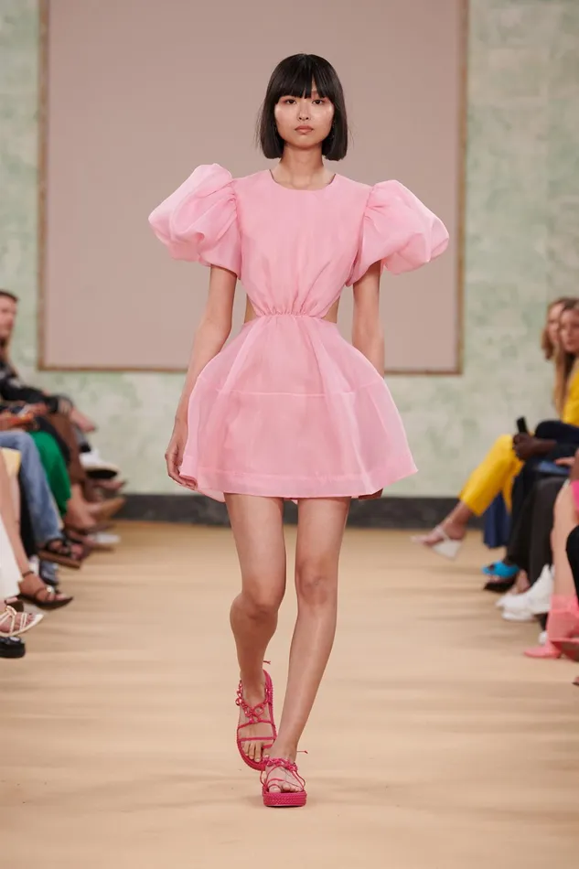 Aje Simplicity Cut Out Mini Dress Ballet Pink Women Dresses
