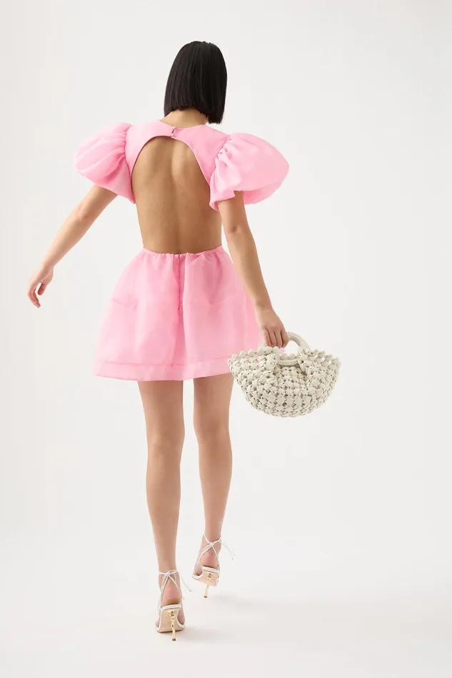 Aje Simplicity Cut Out Mini Dress Ballet Pink Women Dresses