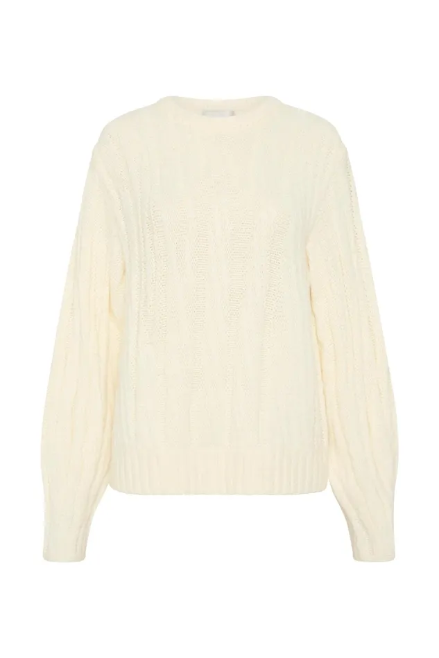Aje Snowy Knit Jumper Ivory Women Knitwear and Jumpers