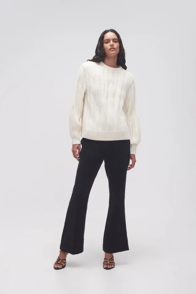Aje Snowy Knit Jumper Ivory Women Knitwear and Jumpers