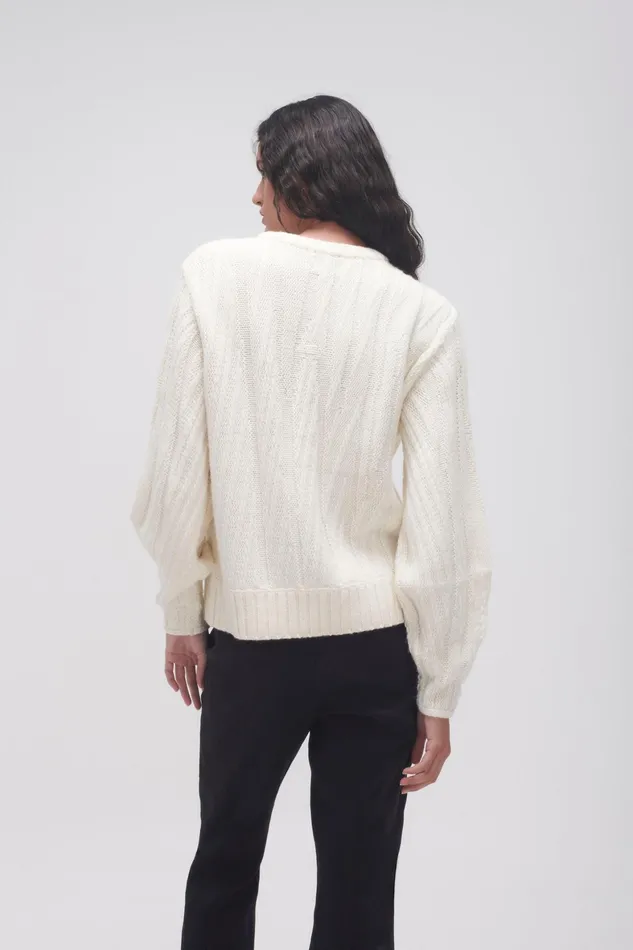 Aje Snowy Knit Jumper Ivory Women Knitwear and Jumpers