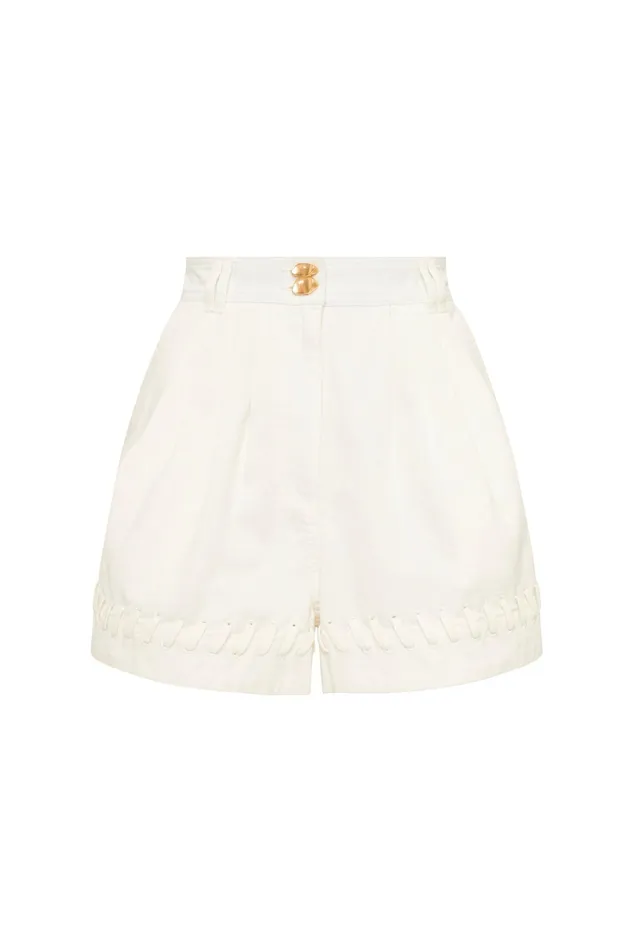 Aje Triada Denim Laced Short White Women Shorts