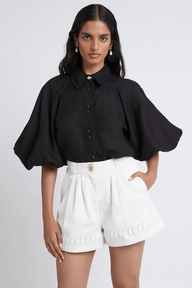 Aje Triada Denim Laced Short White Women Shorts