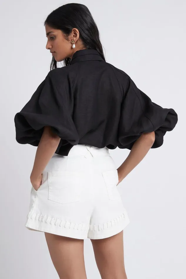 Aje Triada Denim Laced Short White Women Shorts