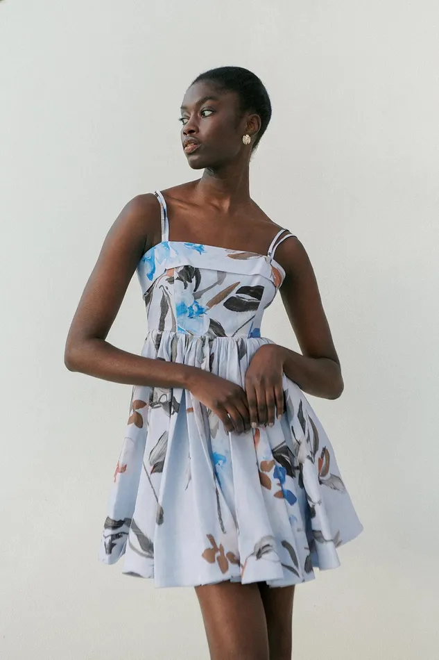 Aje Untamed Mini Dress Divine Orchid Women Dresses