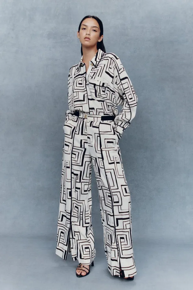 Aje Vortex Split Leg Pant Abstract Penrose Women Pants