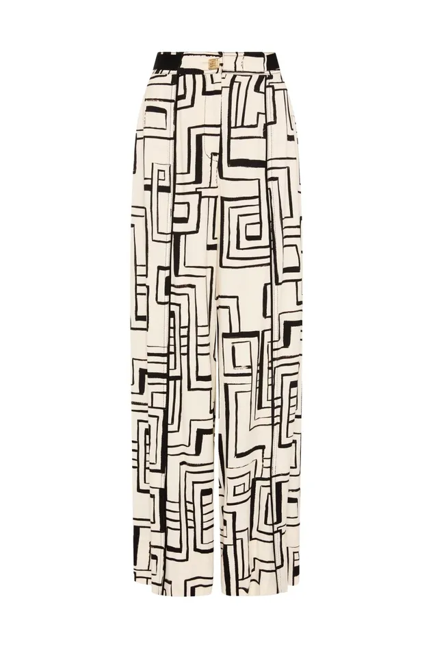 Aje Vortex Split Leg Pant Abstract Penrose Women Pants