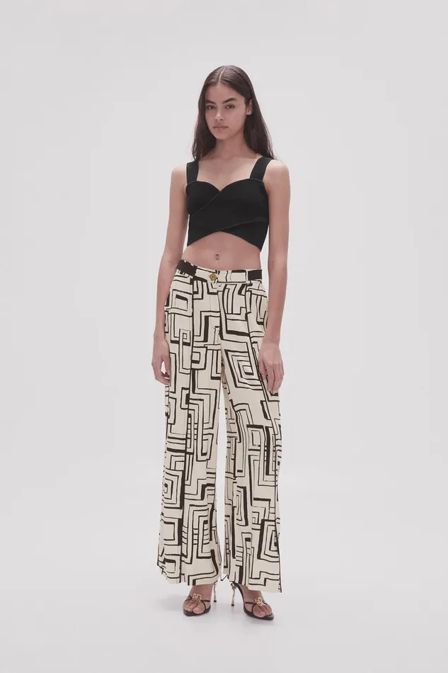 Aje Vortex Split Leg Pant Abstract Penrose Women Pants
