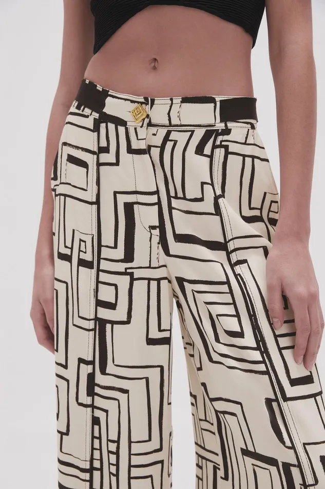 Aje Vortex Split Leg Pant Abstract Penrose Women Pants