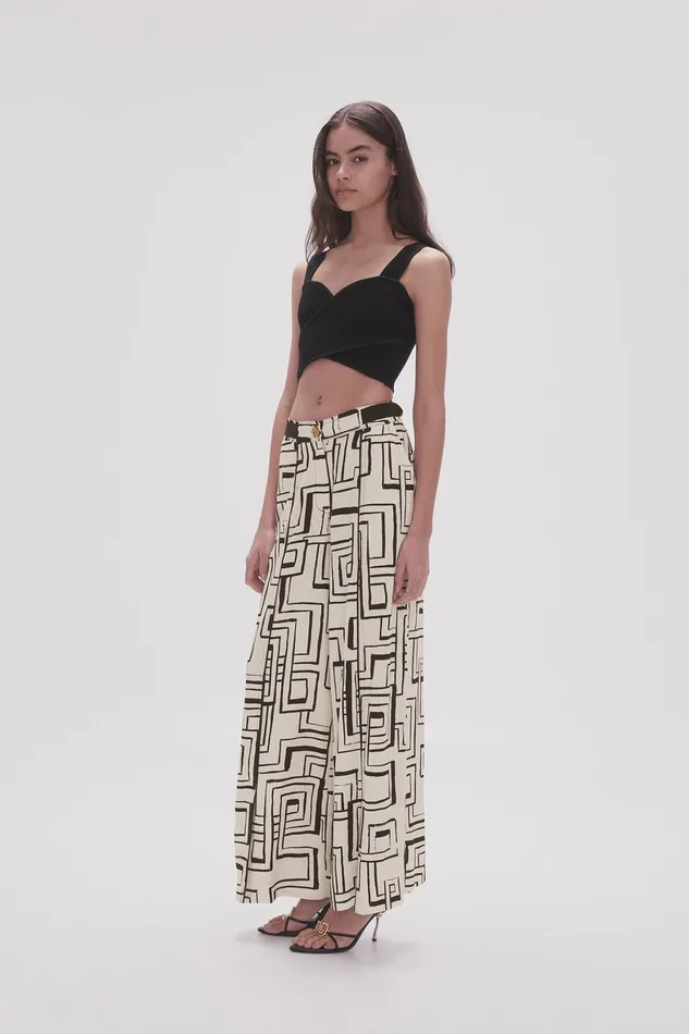 Aje Vortex Split Leg Pant Abstract Penrose Women Pants