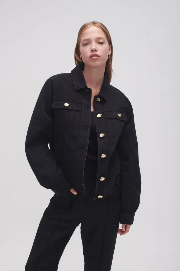Aje Willa Denim Jacket Black Women Denim