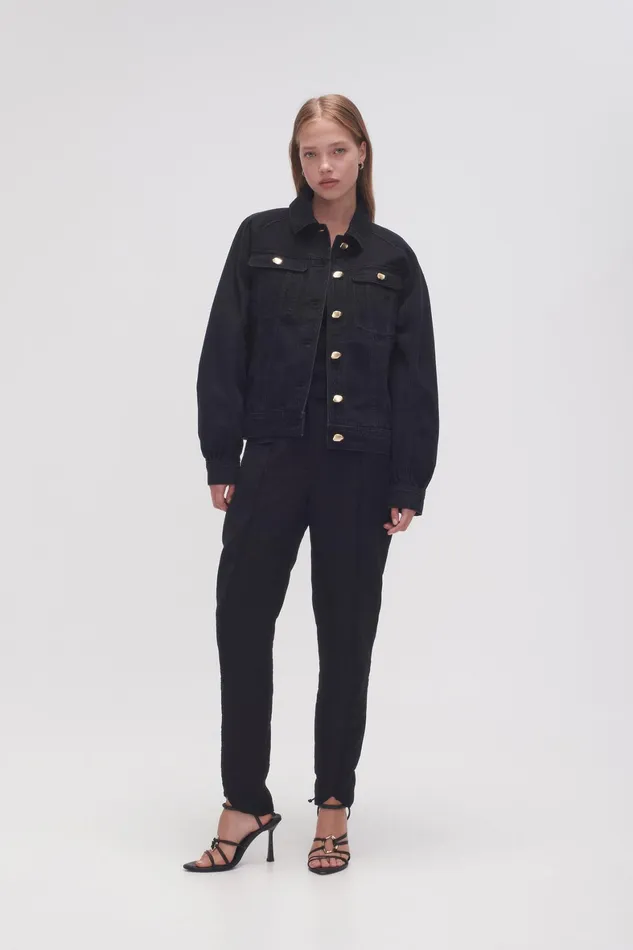 Aje Willa Denim Jacket Black Women Denim