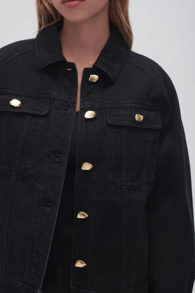 Aje Willa Denim Jacket Black Women Denim
