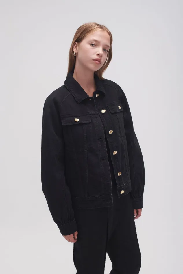 Aje Willa Denim Jacket Black Women Denim