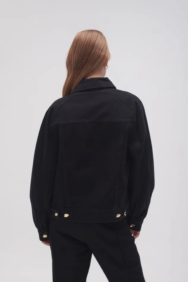 Aje Willa Denim Jacket Black Women Denim
