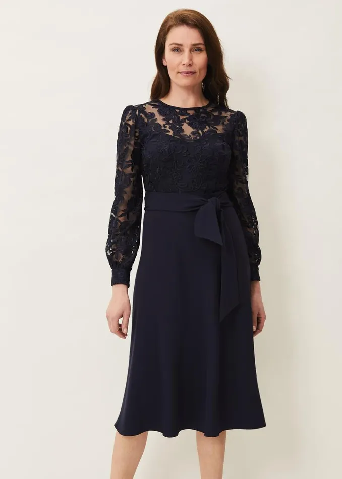Akira Lace Dress Navy Women Phase Eight Dresses