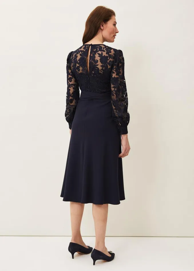 Akira Lace Dress Navy Women Phase Eight Dresses